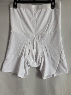 White Men's High-Waist Performance Boxer Briefs - Supportive Fit